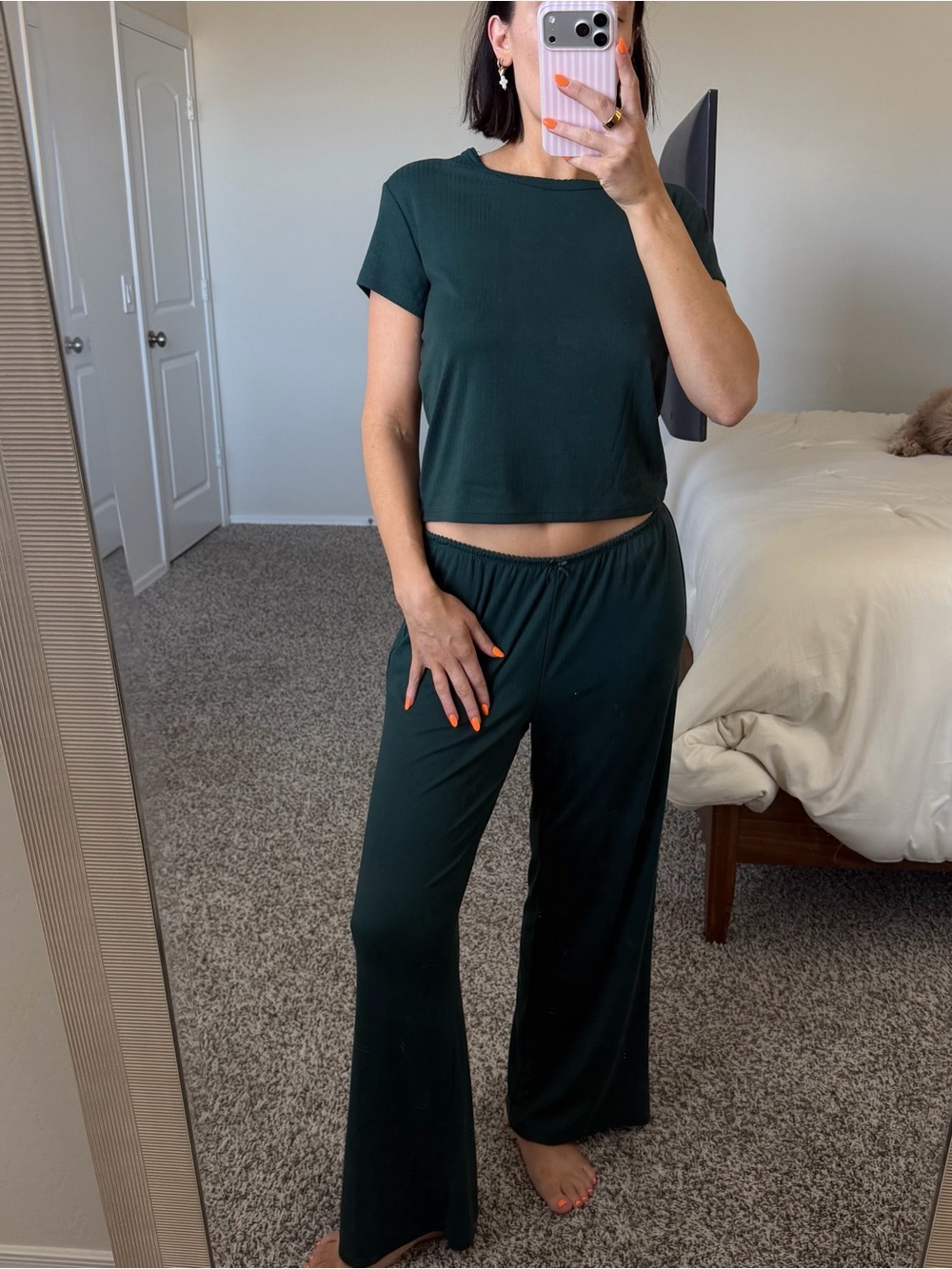 Auden green pointelle pajama set